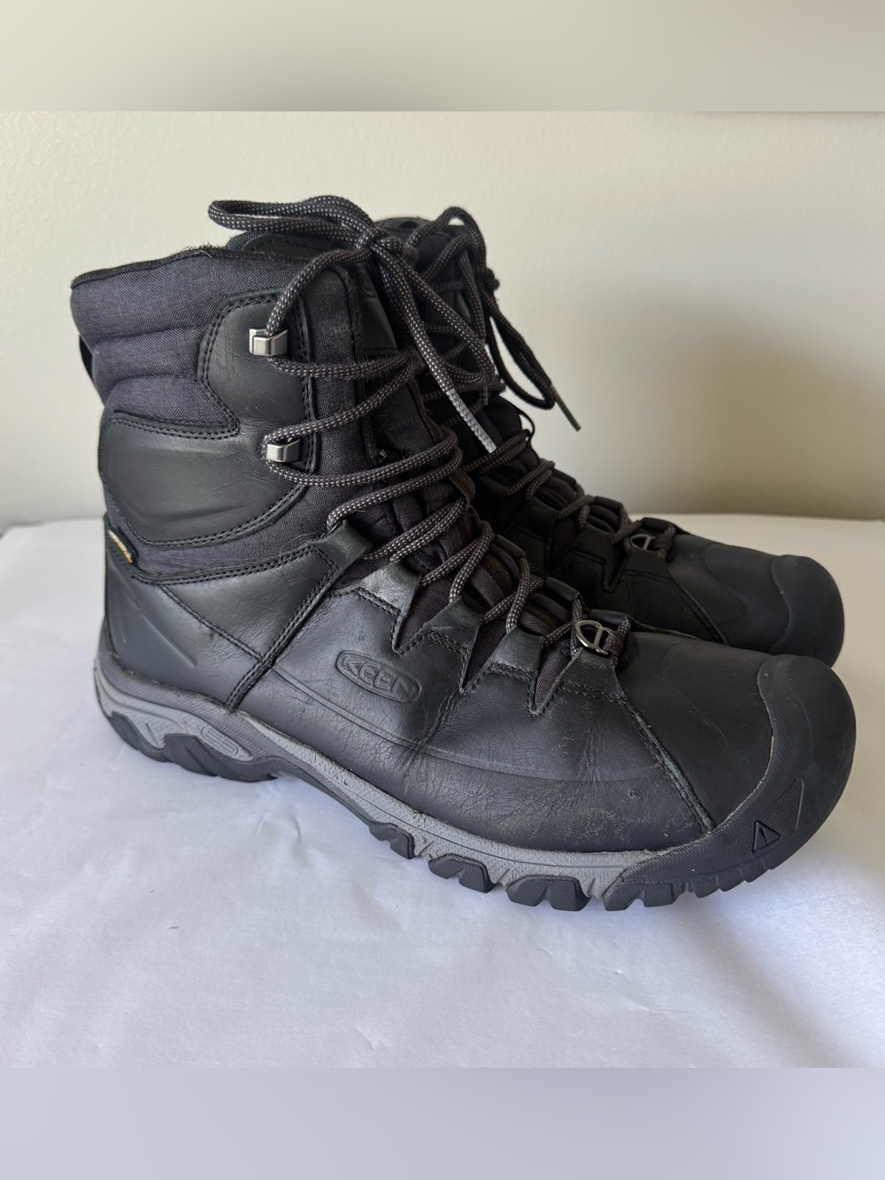 KEEN Size 13 Men’s Targhee Lace High Polar Waterproof Insulated Boots in Black